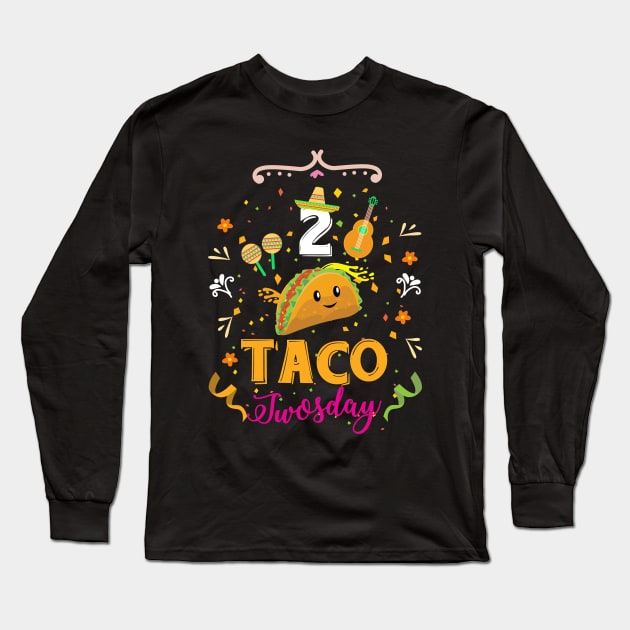 Mexico Taco Tuesday February Tee Design Funny T-Shirt Long Sleeve T-Shirt by Nerdy